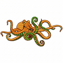 Octopus Embroidery Design 3 Octopus Embroidery Design 3